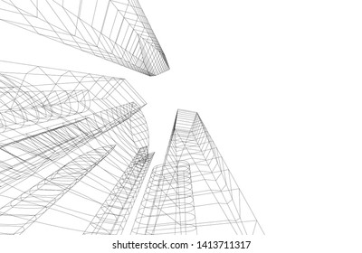 city architecture building 3d, vector illustration