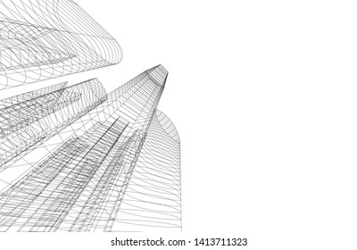 city architecture building 3d, vector illustration
