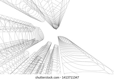 city architecture building 3d, vector illustration