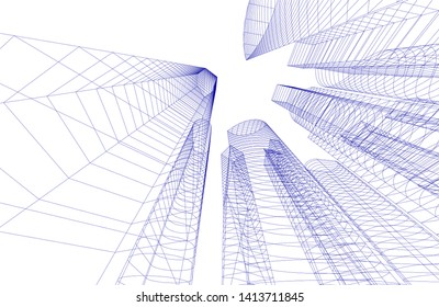 city architecture building 3d, vector illustration