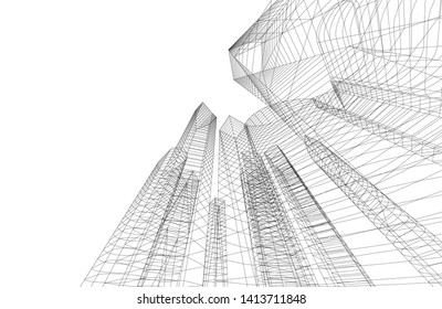 city architecture building 3d, vector illustration