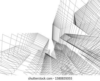 city architecture building 3d vector illustration