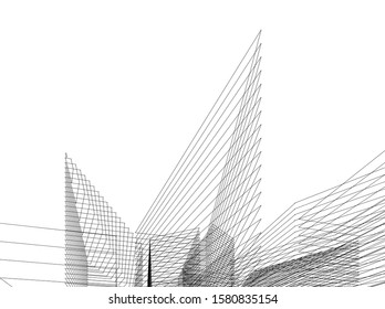 city architecture building 3d vector illustration