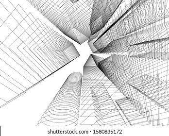 city architecture building 3d vector illustration