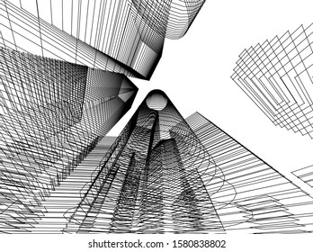 city architecture building 3d vector illustration