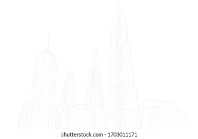 city architecture building 3d vector