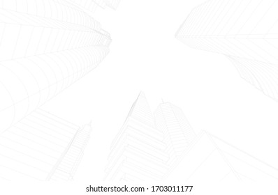 city architecture building 3d vector