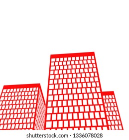 City architecture building, icon
