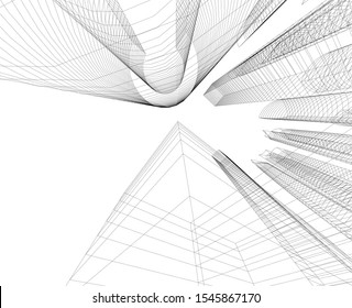 city architecture building, vector 3d illustration