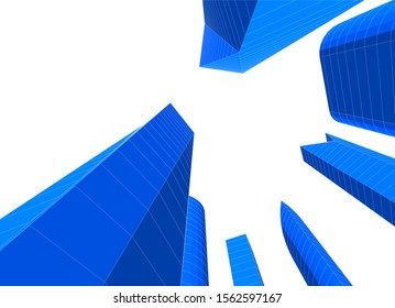 city architecture buildings abstract 3d 