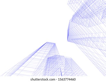 city architecture buildings abstract 3d 