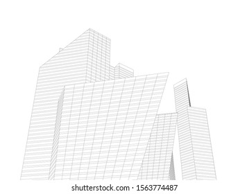 city architecture buildings abstract 3d 