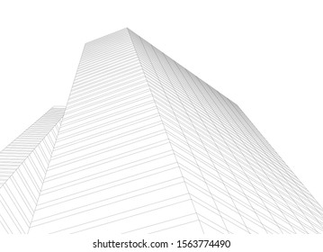 city architecture buildings abstract 3d 