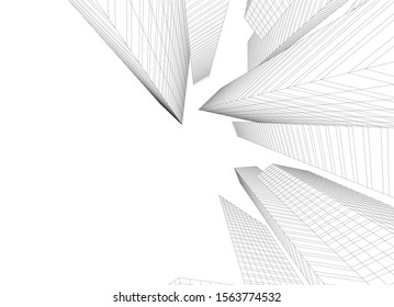 city architecture buildings abstract 3d 
