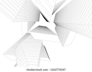 city architecture buildings abstract 3d 