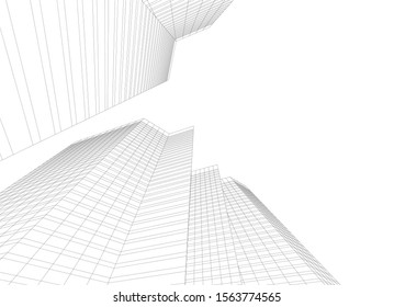 city architecture buildings abstract 3d 