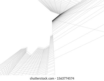 city architecture buildings abstract 3d 