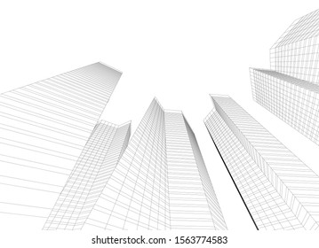 city architecture buildings abstract 3d 