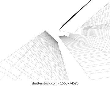 city architecture buildings abstract 3d 