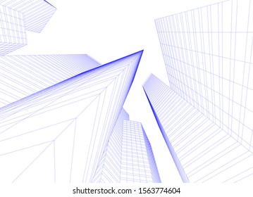 city architecture buildings abstract 3d 