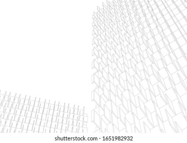 city architecture buildings sketch 3d illustration