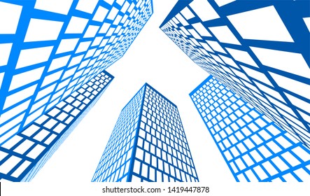 City architecture buildings, vector icon