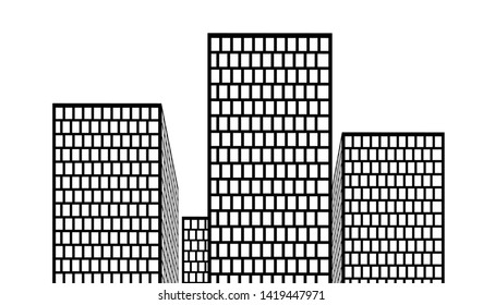 City architecture buildings, vector icon