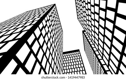 City architecture buildings, vector icon