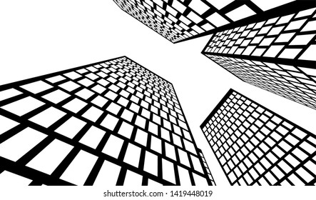 City architecture buildings, vector icon