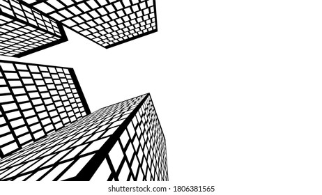 Edificios de arquitectura urbana, icono vector