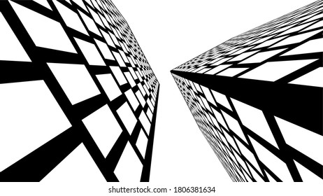 Edificios de arquitectura urbana, icono vector
