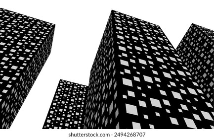 City architecture concept 3d illustration