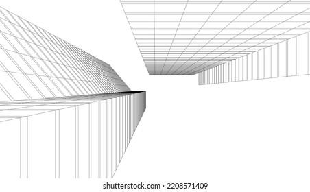 Stadtarchitekturkonzept, 3D-Illustration