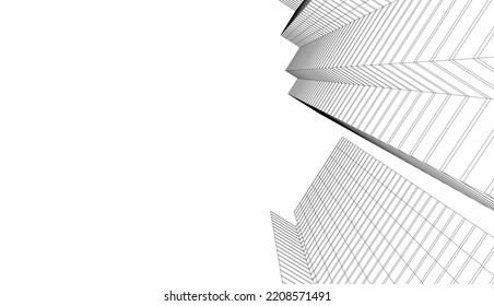 Dibujo de diseño de arquitectura de ciudad 3d