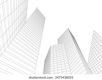 Arquitectura de la ciudad dibujando Ilustración vectorial