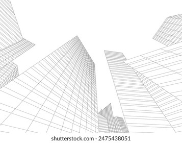 Arquitectura de la ciudad dibujando Ilustración vectorial