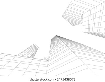 Stadtarchitektur zeichnet Vektorillustration