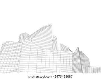 City architecture drawing vector illustration