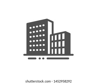 City architecture sign. Buildings icon. Skyscraper building symbol. Classic flat style. Simple buildings icon. Vector