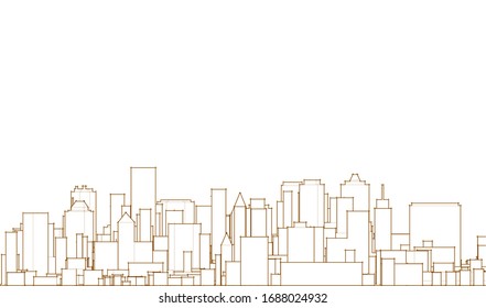 
city ​​modern architecture sketch 3d illustration