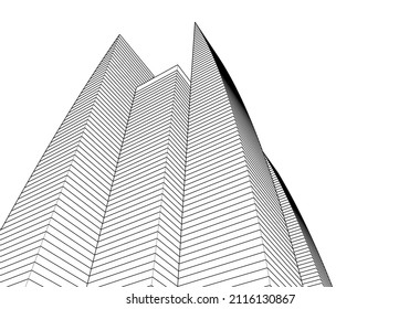 Ilustración del vector 3d de la arquitectura de la ciudad
