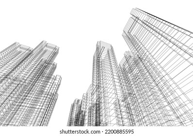 city architecture vector 3d illustration