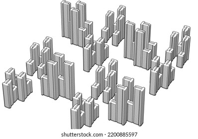 city architecture vector 3d illustration