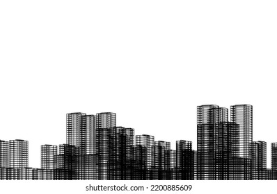 city architecture vector 3d illustration