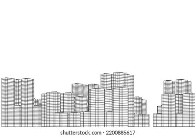 ilustración 3d de la arquitectura de la ciudad