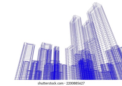 city architecture vector 3d illustration