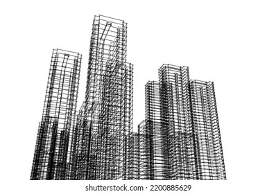 city architecture vector 3d illustration