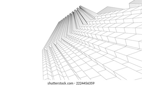 City architecture vector 3d illustration