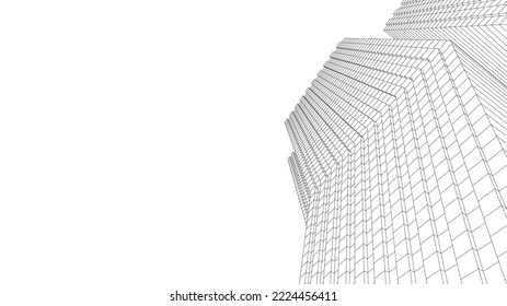 City architecture vector 3d illustration