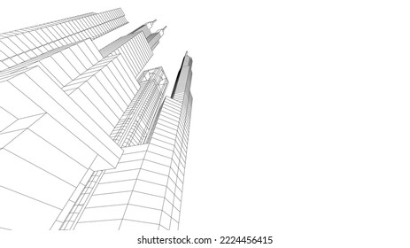 City architecture vector 3d illustration